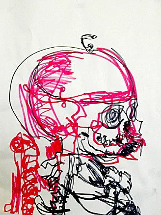 Red 1- 24x18 in; marker on newsprint; 2005