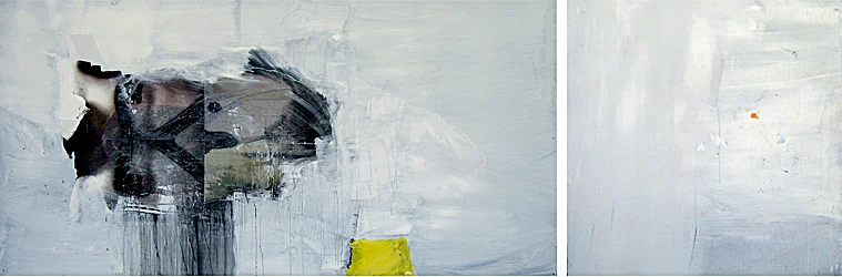 Charlie- 96x146 in; oil, resin, mixed media on panel (left), wood (right); 2008 - Private Collection