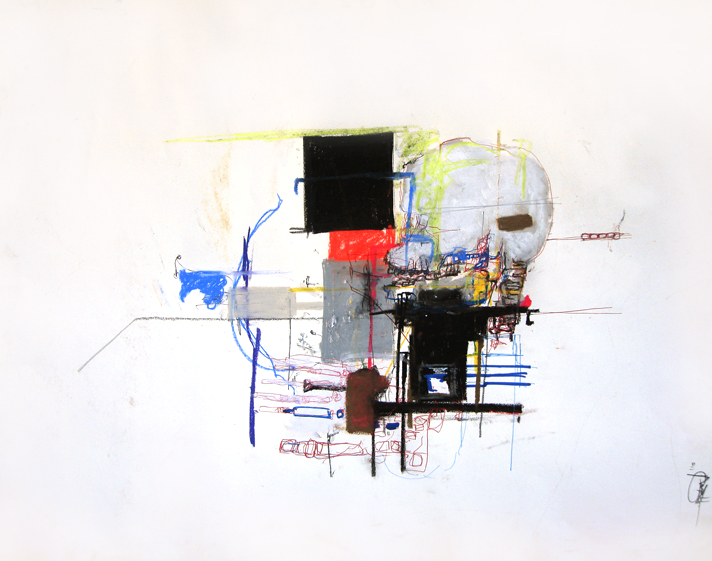 Cocaine- 18x24 in; pastel, pen, colored pencil, oil, conté on paper; 2010