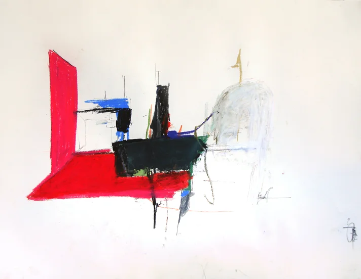 The jar #9- 18x24 in; pastel, oil, Rx activated charcoal, graphite, conté on paper; 2010 - Private Collection