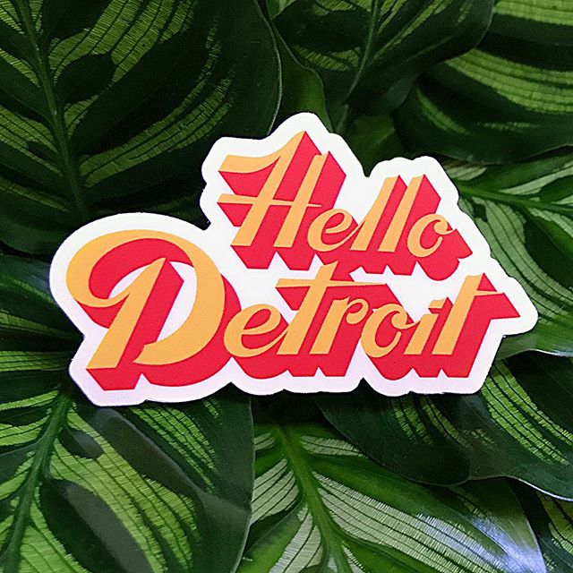 Hello #detroit , I miss you! Made these stickers with @stickermule and I love them😊
#hello #313 #handlettering #illustration #design #love