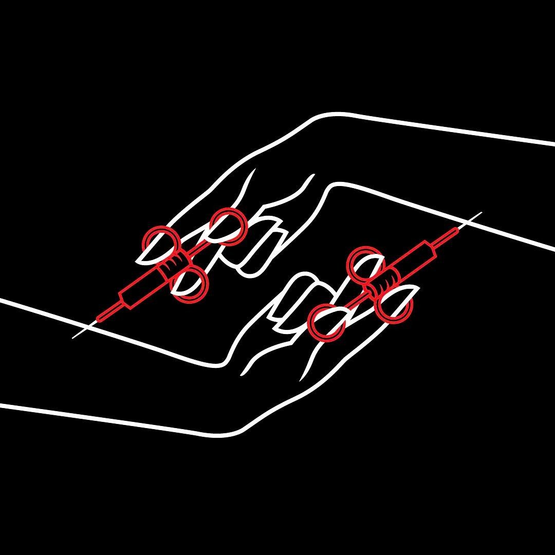 Sticking to it. #illustration #hands #needle #mirror #vector