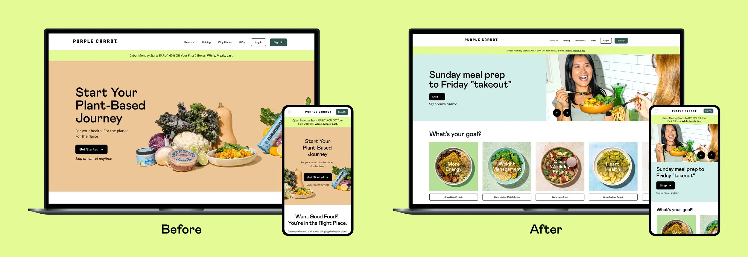  Key themes from 2024 customer research informed the primary content sections including strong interest in high protein, dietary filters, and shopping before subscribing.  