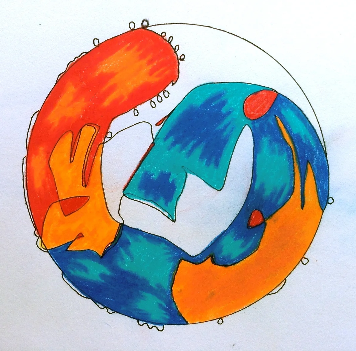 Abstract Spirit Ribbon Orange