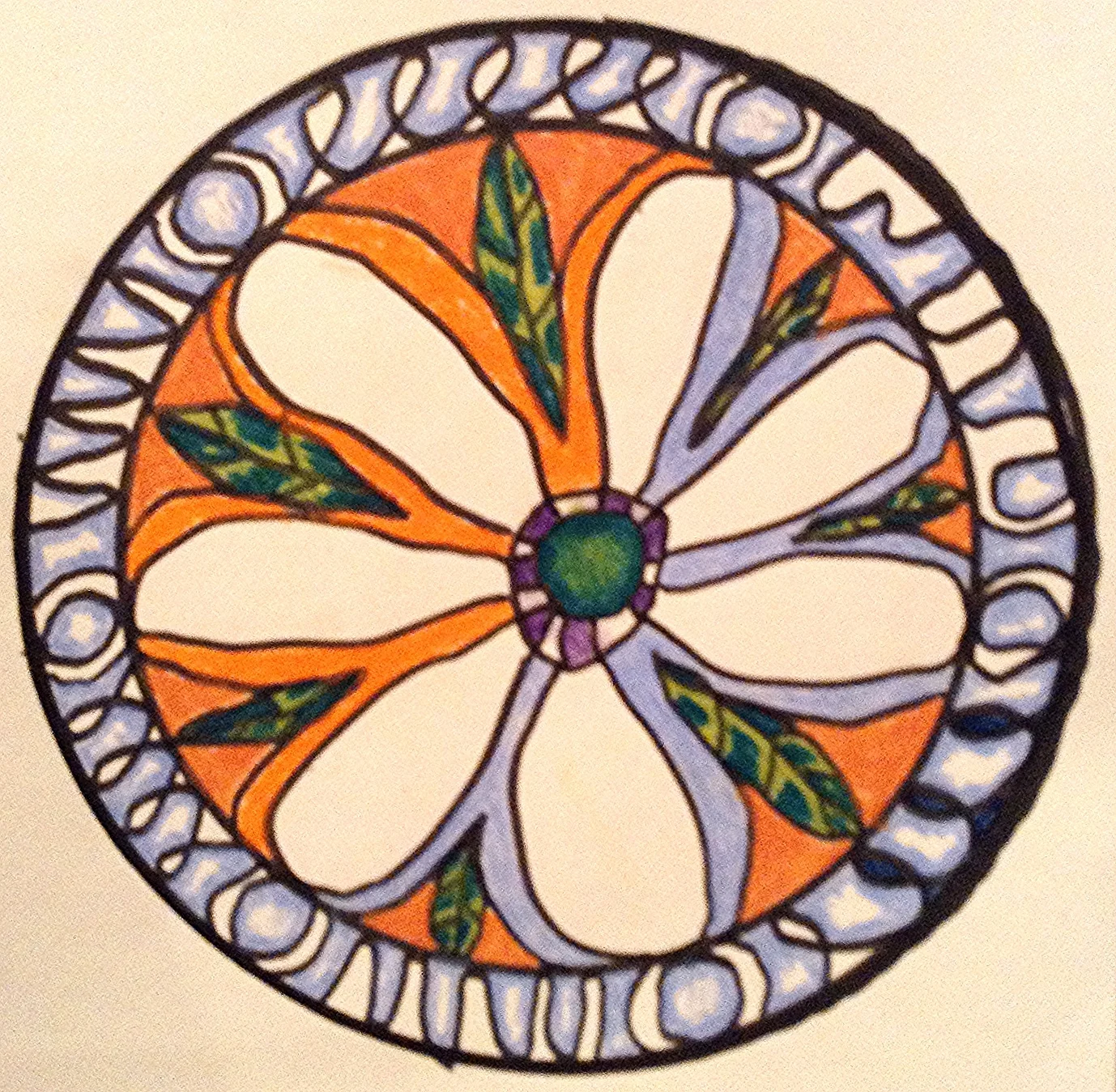 Yin Yang Flower Orange