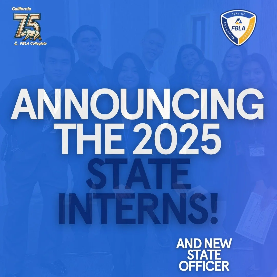 Congratulations and welcome Interns! We cannot wait to work with you all this semester and bring you along the journey of making a better California Collegiate FBLA. We also are introducing our new state director of Membership- Otto! Cheers to the be
