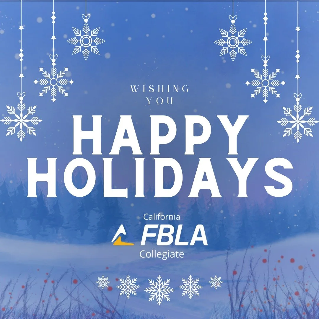 Wishing you a warm and restful holiday season from all of us at California FBLA Collegiate. Thank you for learning, leading, and serving with us this year ❄️💙
#CAFBLACollegiate #FBLA #FBLACollegiate #HappyHolidays #StudentLeaders #leadership