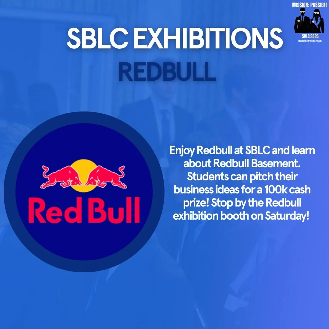 Come stop by our exhibitions at SBLC! Grab some Redbull and get henna done by @justwow_by_dhwani