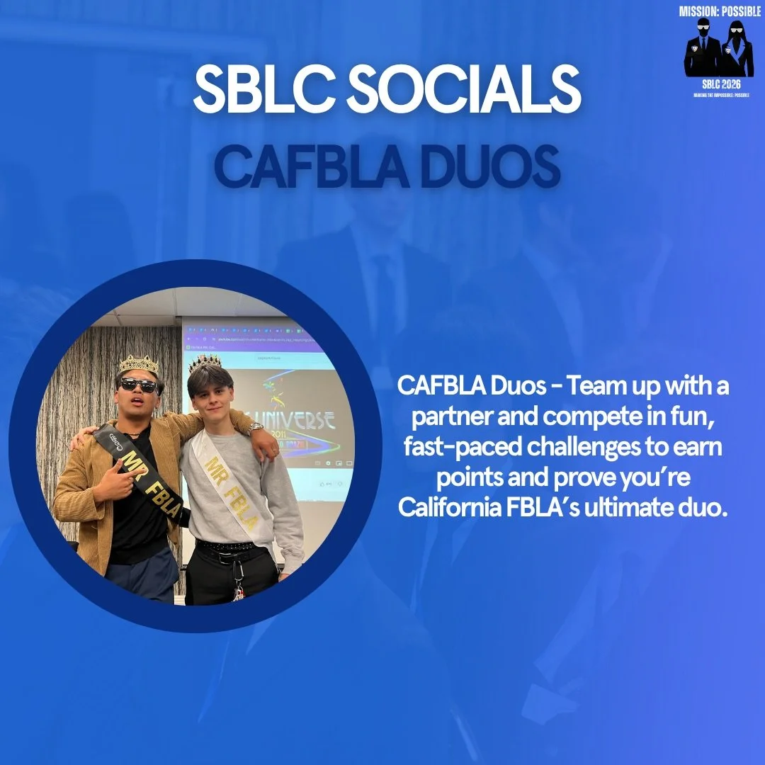 Socials at conference! Make sure to come have fun and take a break from competitions. Meet other students at our three exciting socials