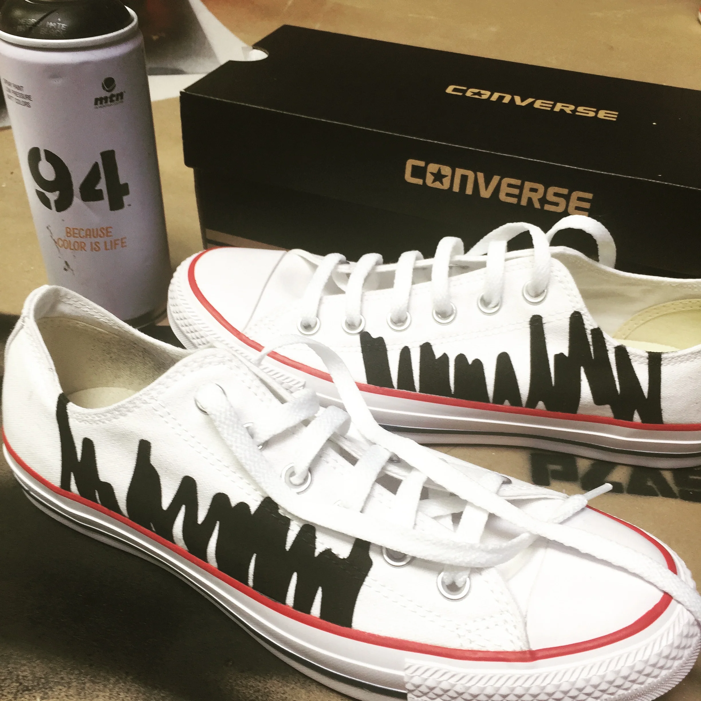 The first pair of Custom Converse for the collection.