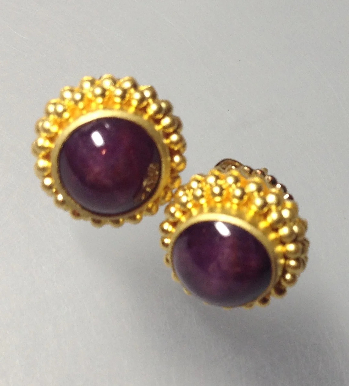 22K Star Ruby Earrings