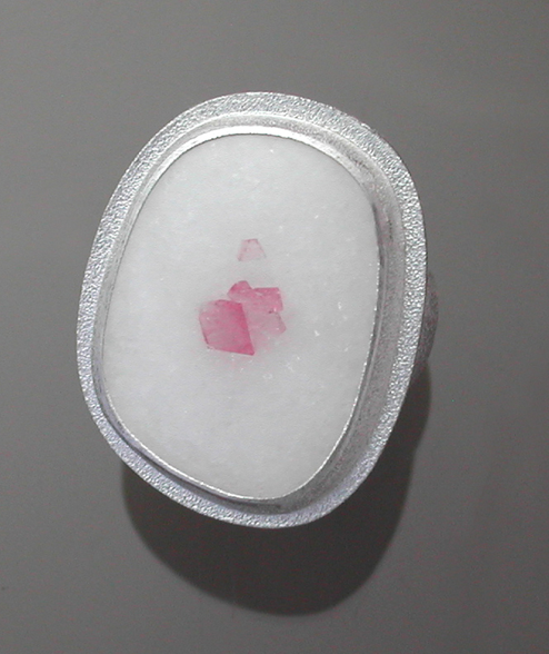 Spinel in Marble Silver Ring