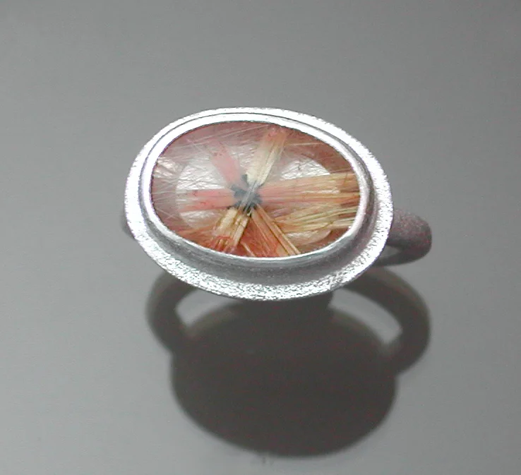 Sterling Ring with Rutile Star in Quartz