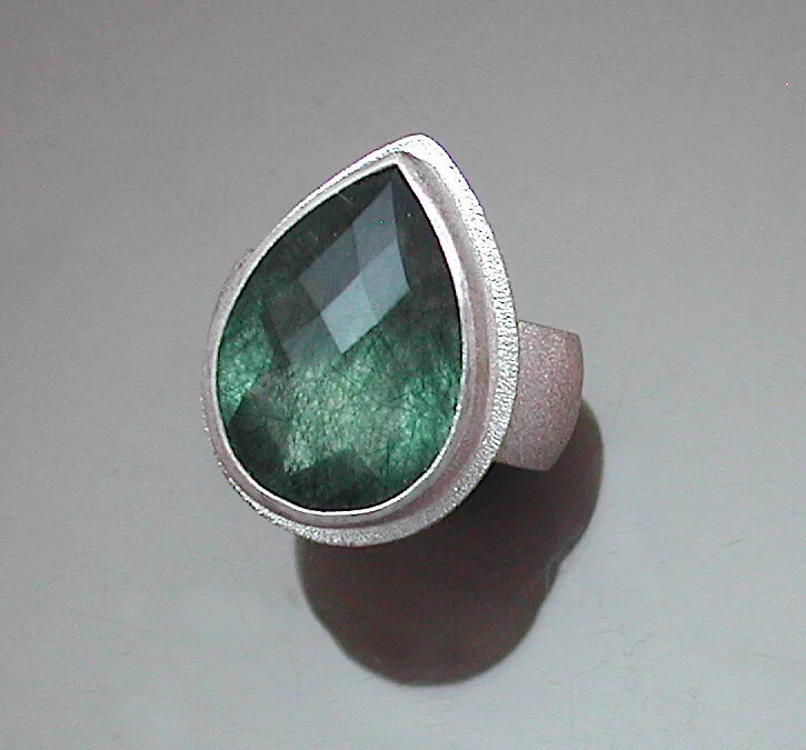 Sterling Ring with Prenhite