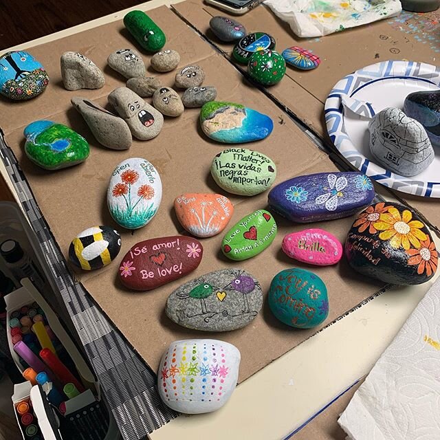 We were busy this evening! #thekindnessrocksproject #lifethroughlensesandlines #denver #putartinyouryard