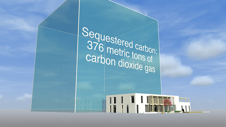  The sequestered carbon for the Nucleus building at Hayesfield Girls’ School, Bath 