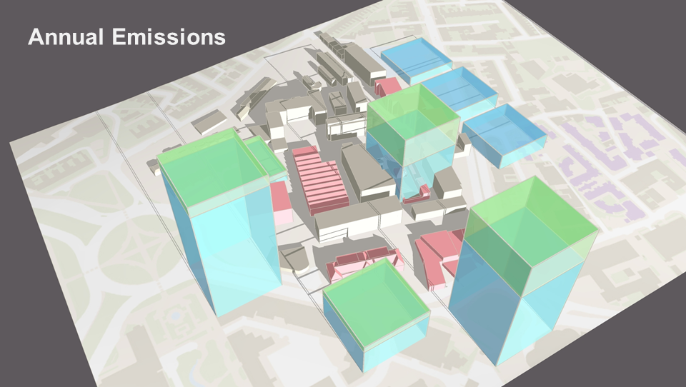  Annual emissions of different buildings at Plymouth University, CO 2 (e). 
