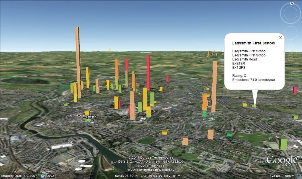  A wider angle view of the carbon footprint of London's public buildings based on floor area 