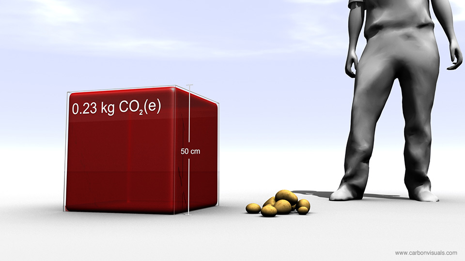  Carbon footprint of a kilogram of potatoes procured in the public sector (actual volume) 