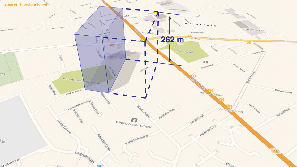  Central Bedfordshire Council CO2(e) emissions target for 2050 compared with 2007 emissions 