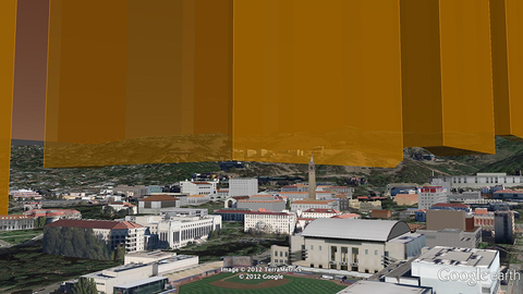  The base of the 2,578 feet wide bar-chart as seen from Berkeley 