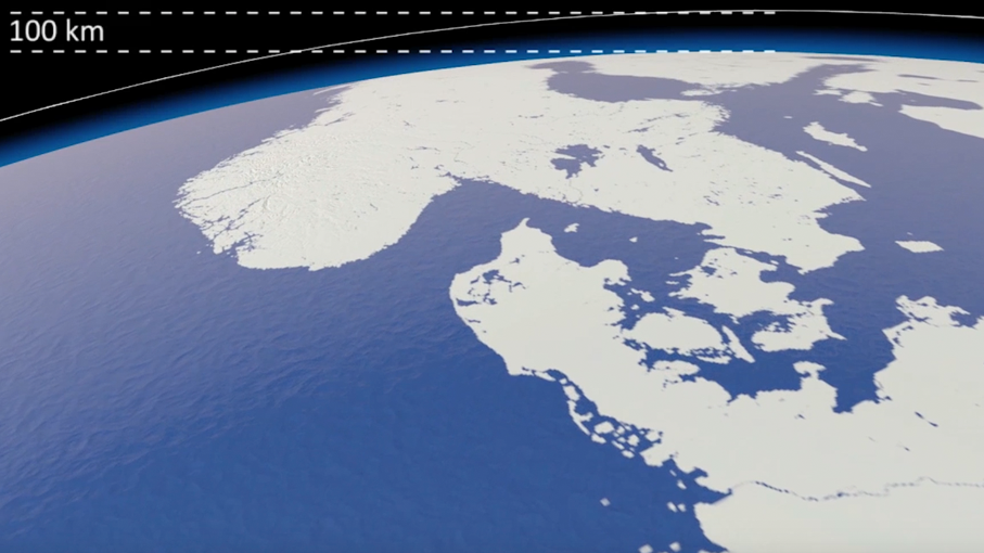  Image from 'Precious Ozone' film showing the edge of space. 