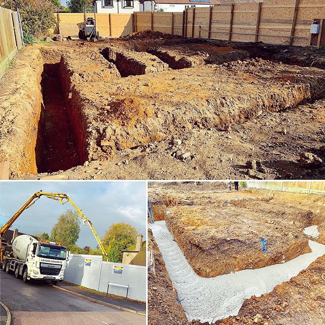 The foundations are complete on our new build project #buildersofig #newbuild #construction #site #buildingsite #concrete #foundations #excavation #concretepouring