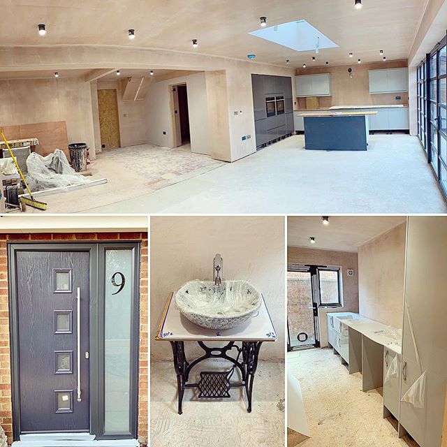 The fit out phase is well under way on one of our residential extension and complete refurbishment projects #construction #refurbishment #refurb #builder #openplanliving #openplan #bifold #kitchen #utility #newhome #buildersofig #builders