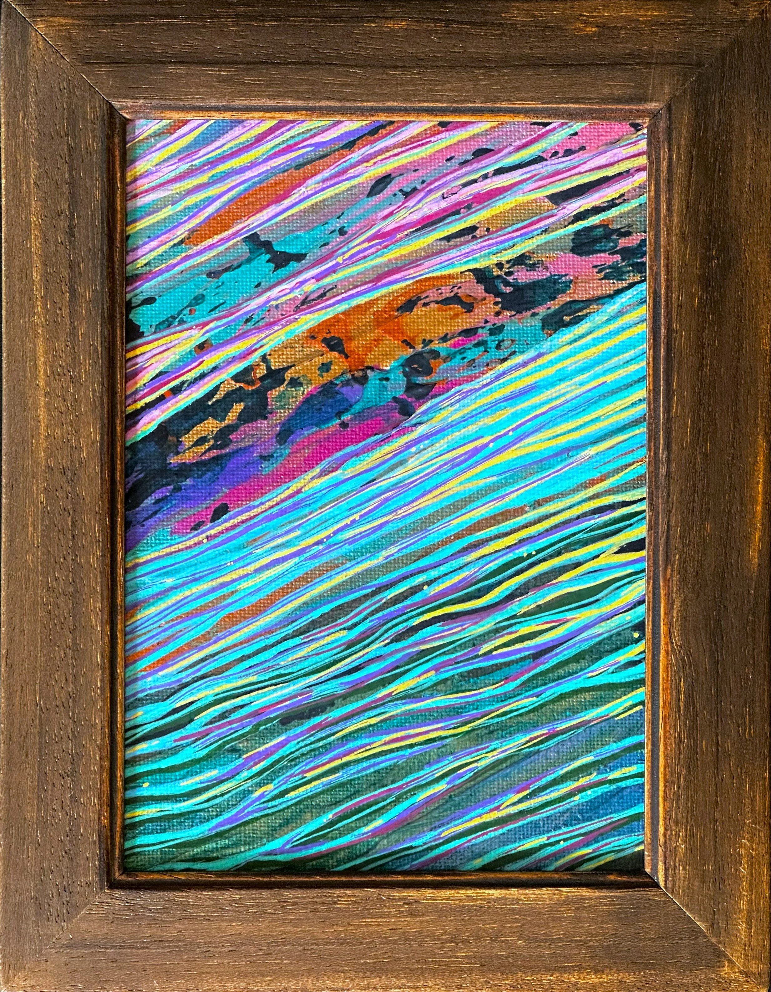 Little Reef, Acrylic on Canvas, 18x12cm exc. recycled frame, 2023