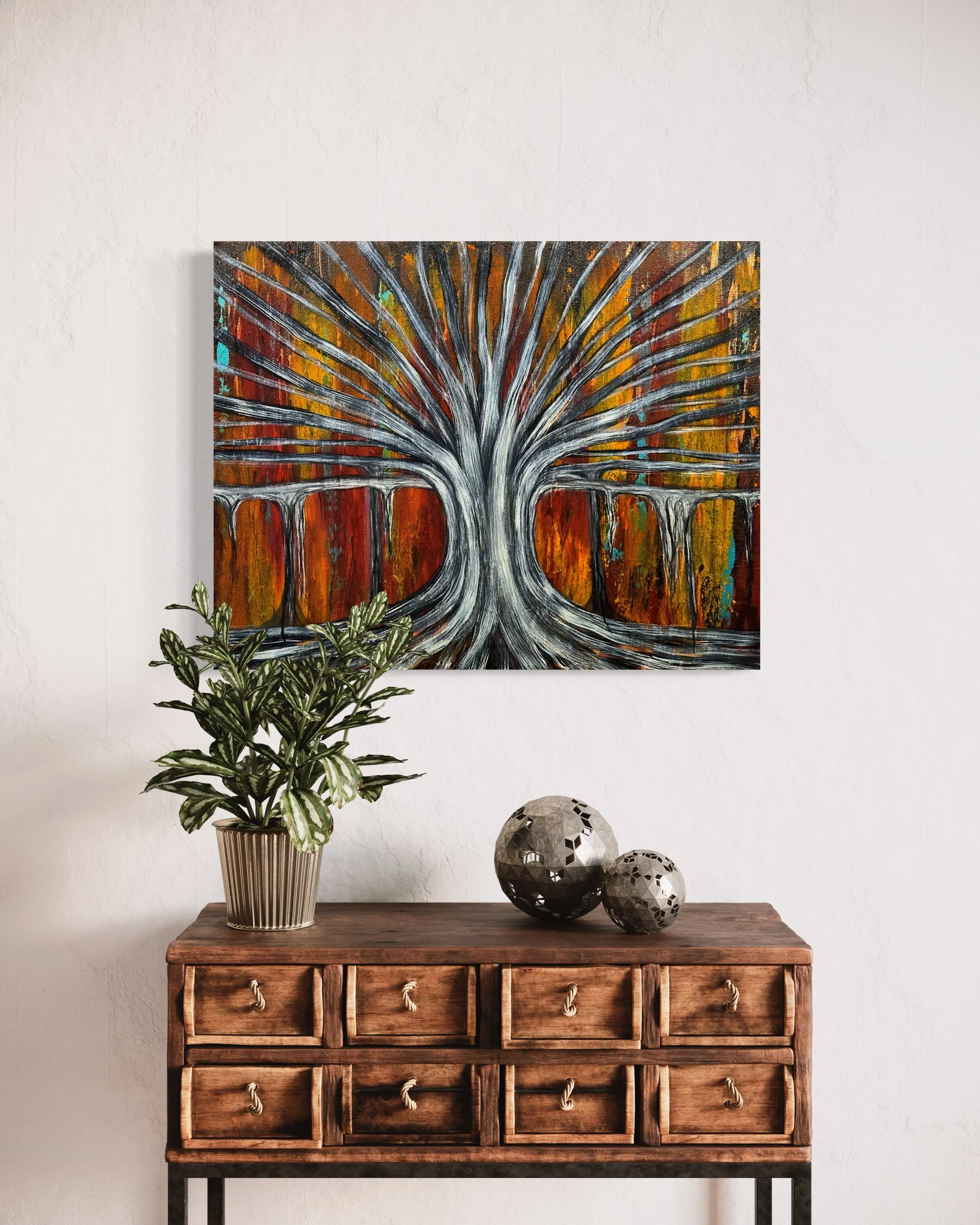 The Ghost Tree, Mixed Media on Canvas, 40x50cm, 2024 - Sold