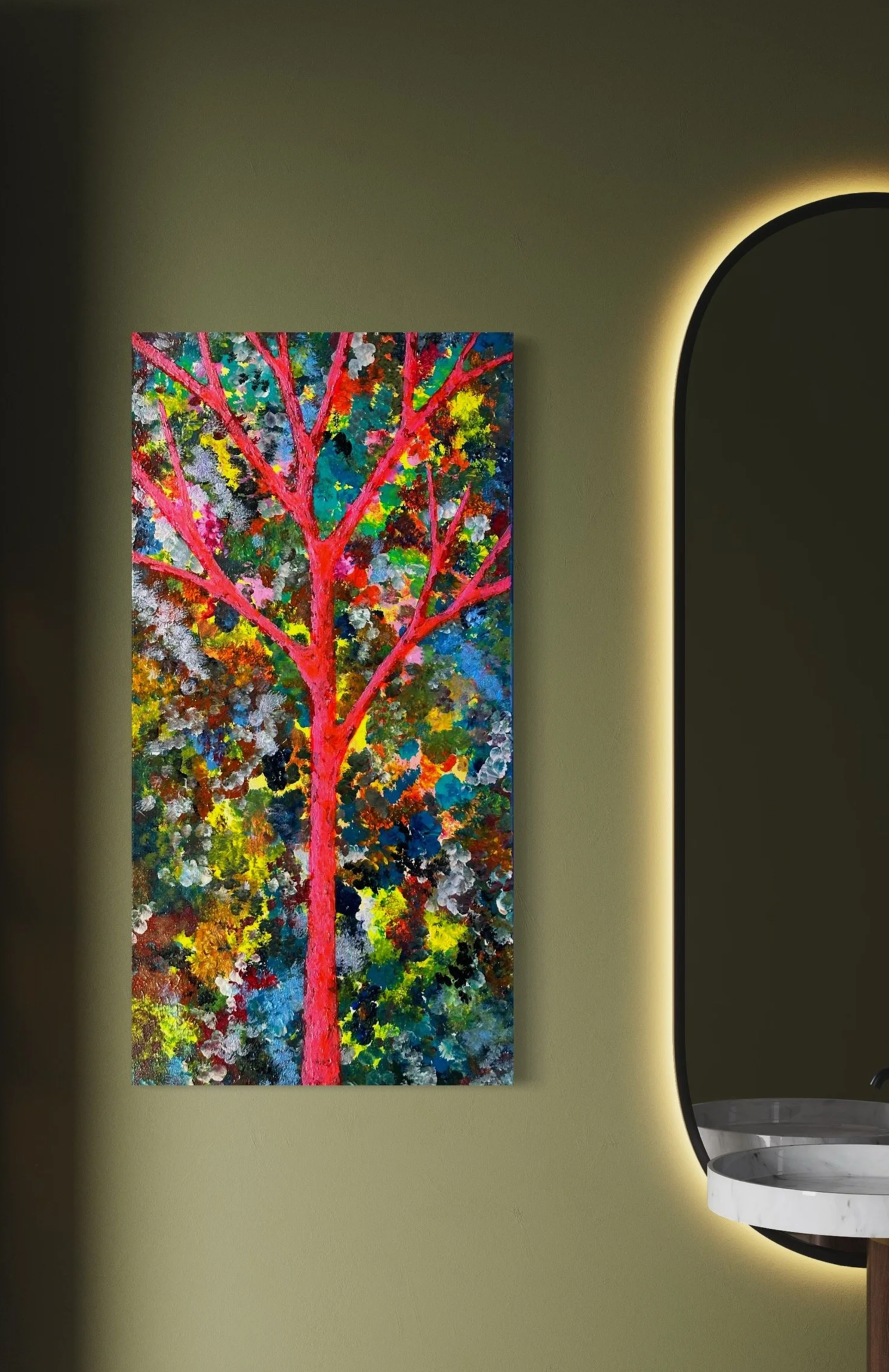 Through My Veins, Acrylic on Canvas, 70x25cm, 2023