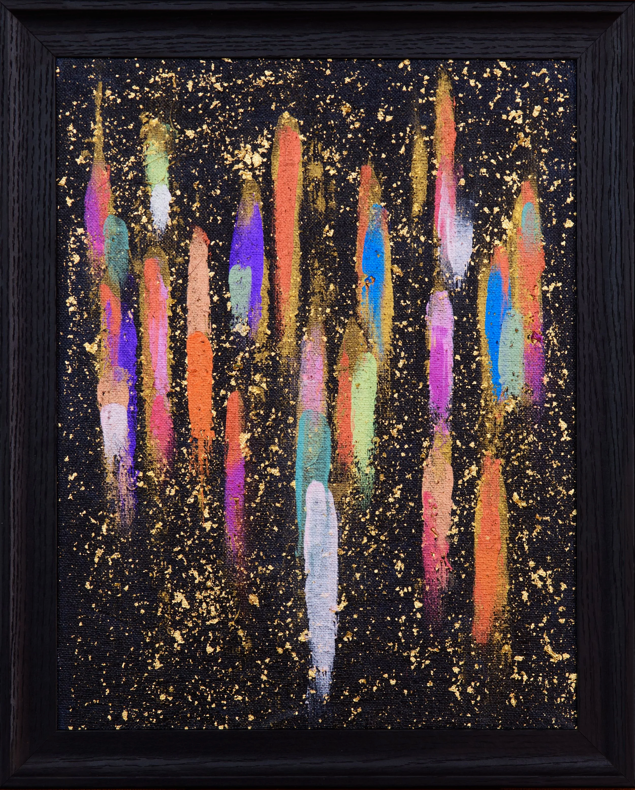 Spirits, Mixed Media on Canvas, 30x20cm inc. recycled frame, 2023 - Not for sale