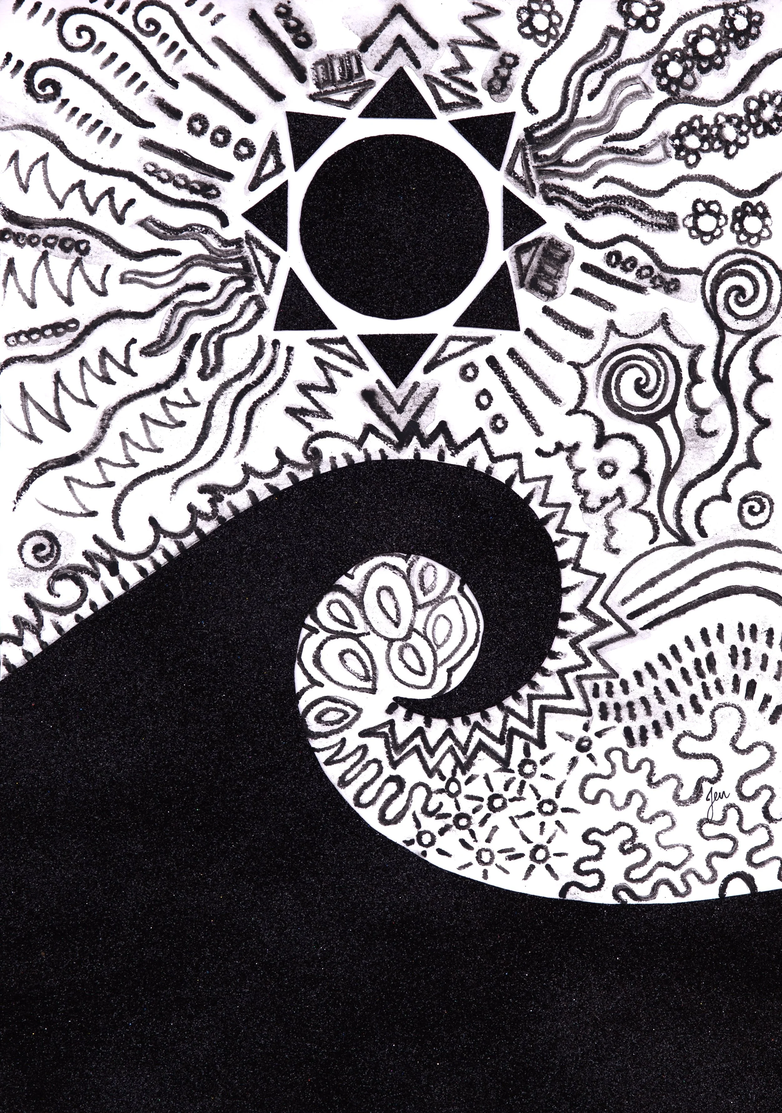 Radiant, Mixed Media on Paper, 30x20cm, 2022