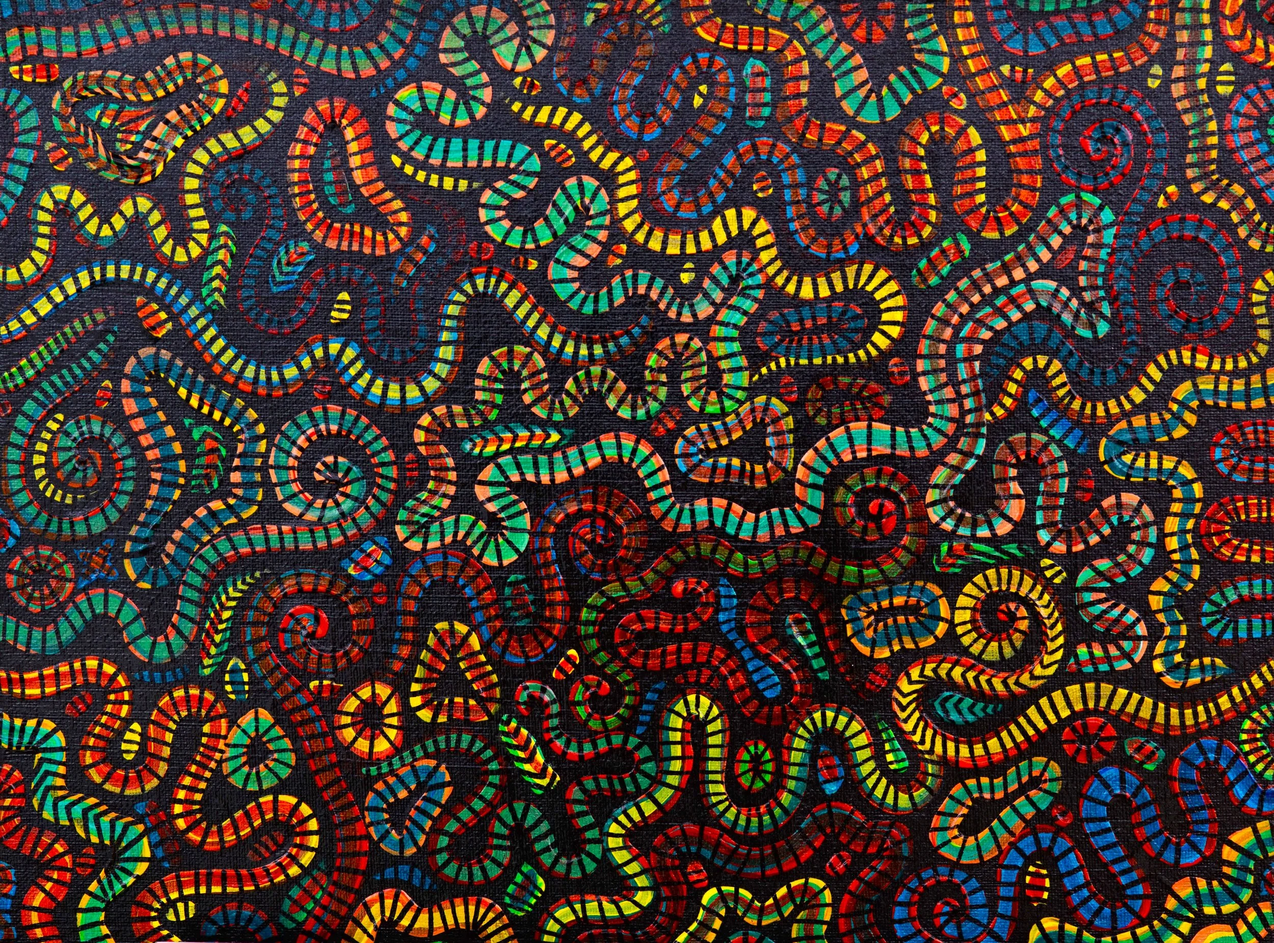 Night Dive, Mixed Media on Canvas, 20x30cm, 2022
