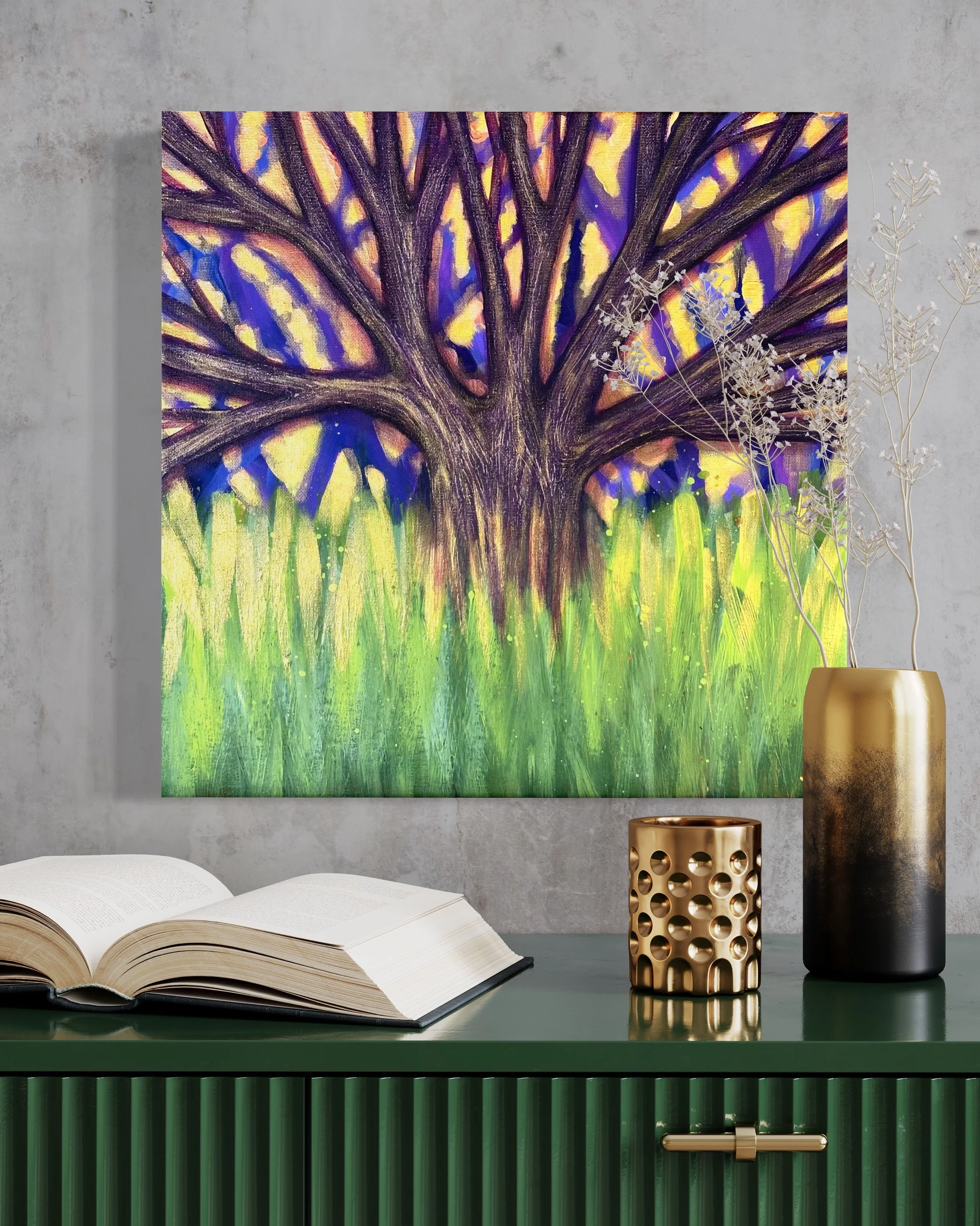 Golden Hour, Mixed Media on Canvas, 40x40cm, 2023