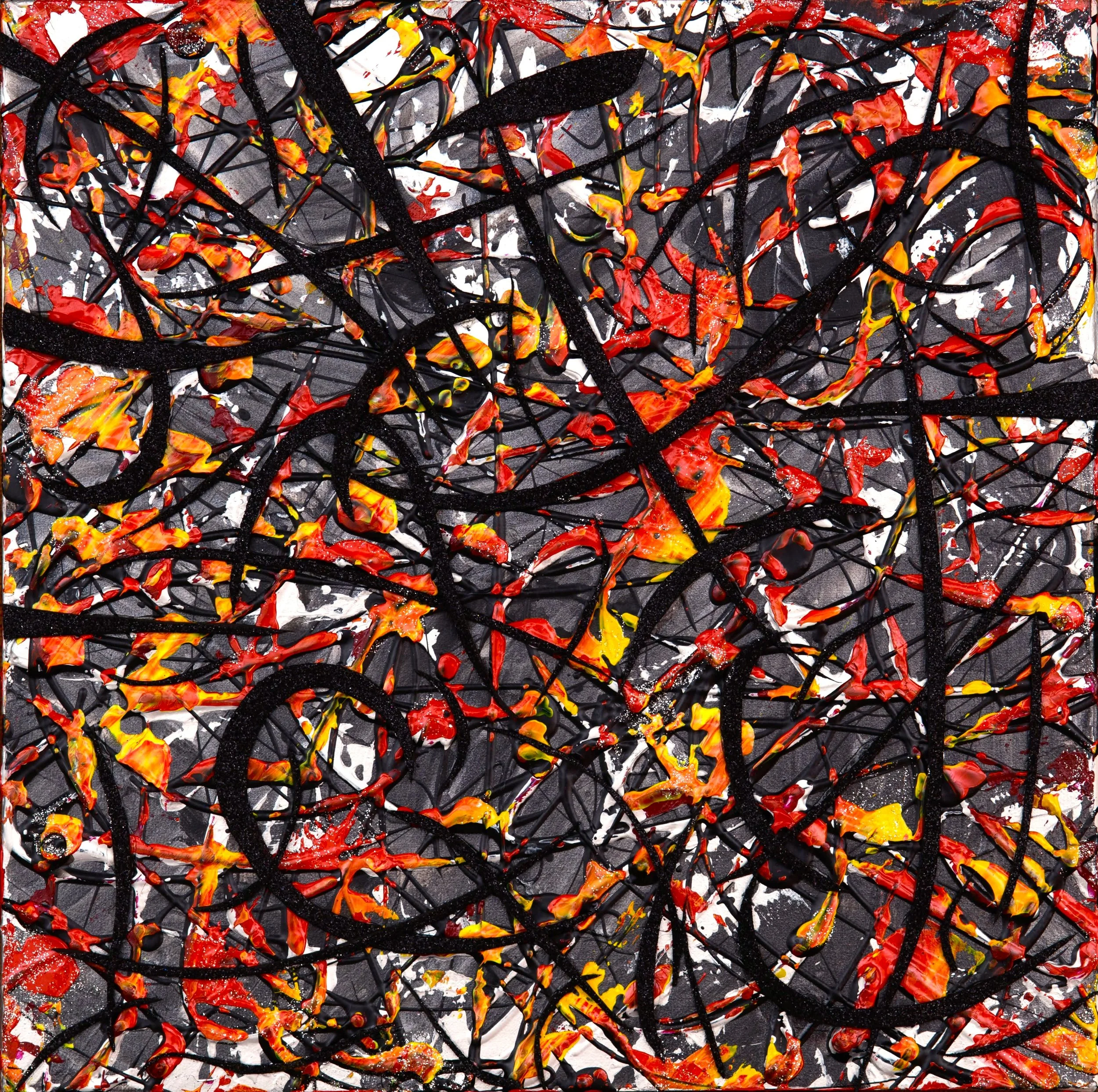 Burning, Mixed Media on Canvas, 30x30cm, 2023