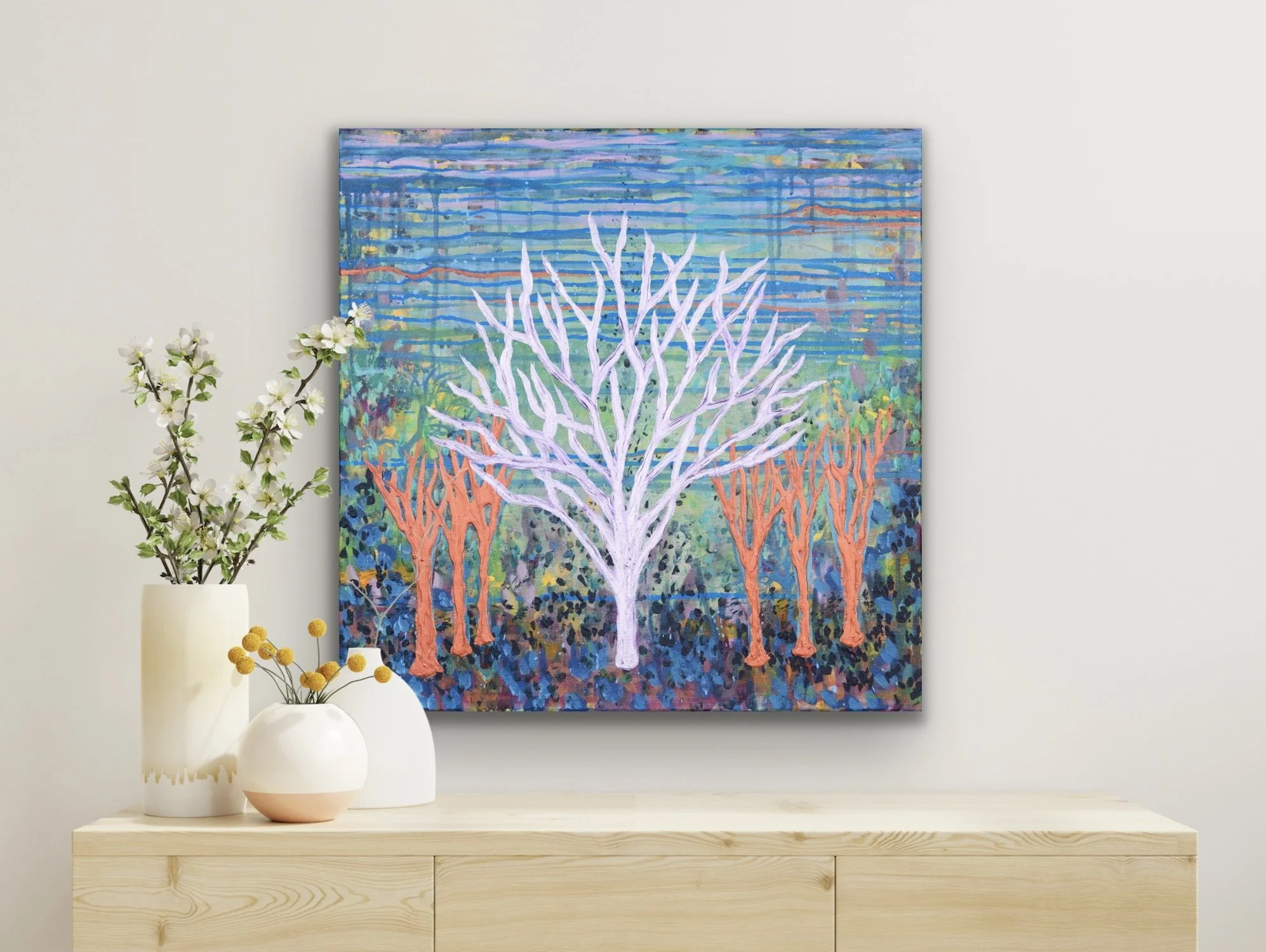 Coral Garden, Acrylic on Canvas, 50x50cm, 2023