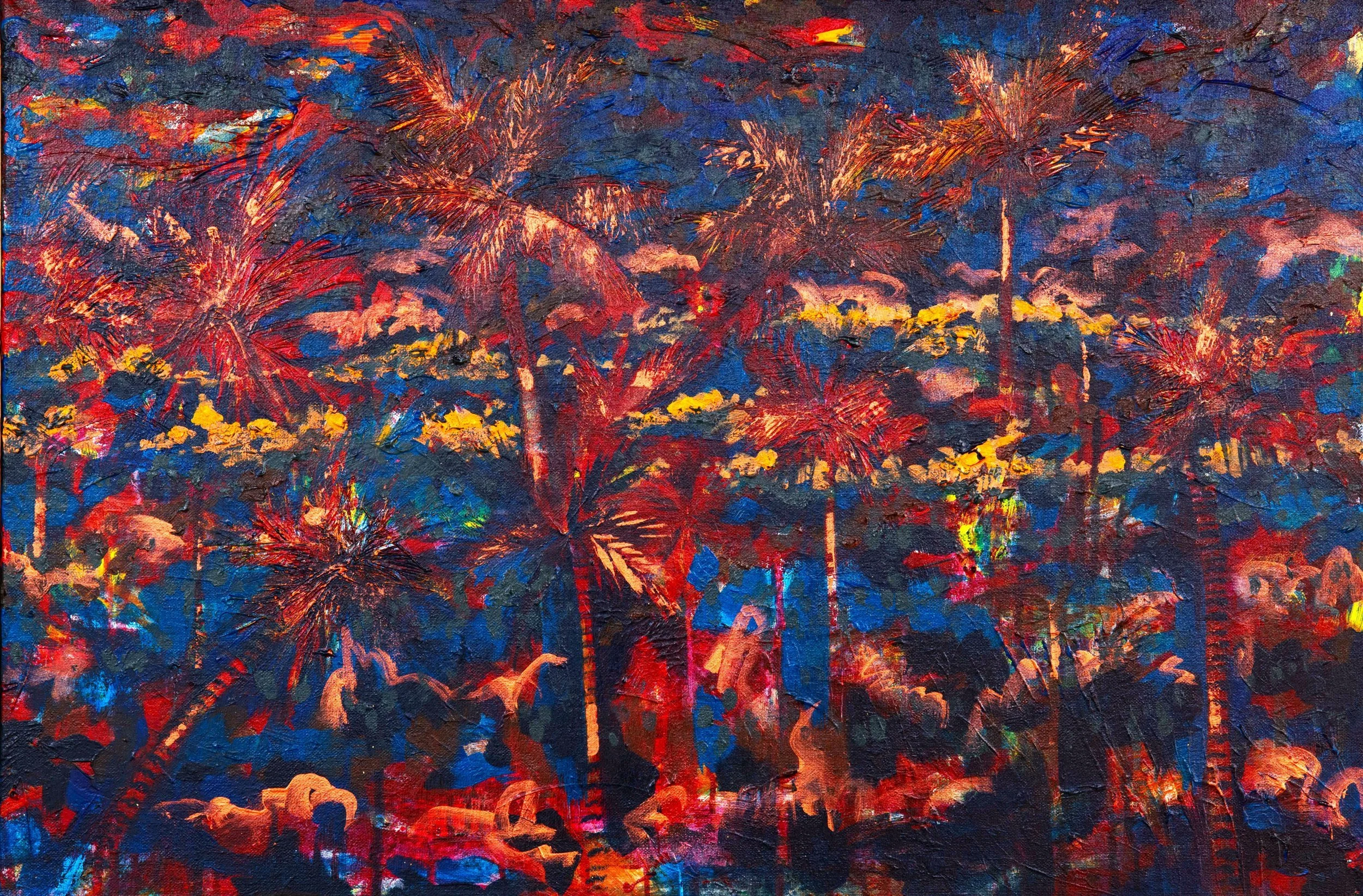 Caribbean Storm, Acrylic on Canvas, 40x70cm, 2022