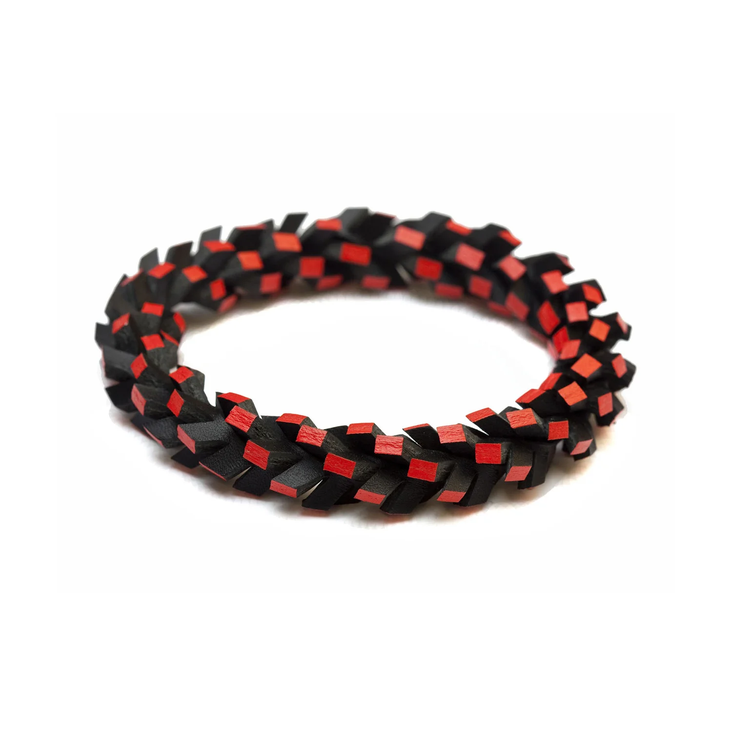 IN A TWIST BRACELET - BLACK & RED