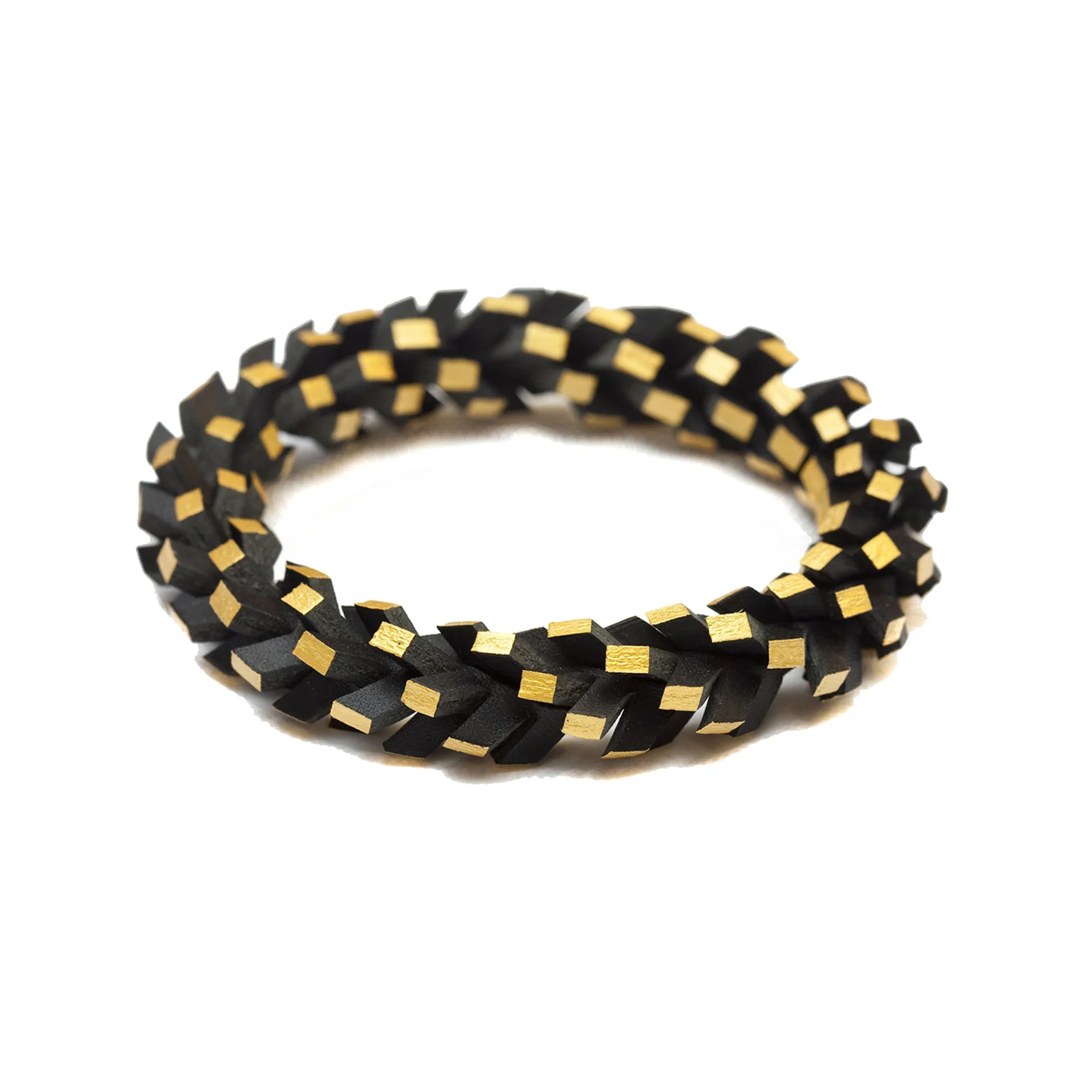 IN A TWIST BRACELET - BLACK & GOLD