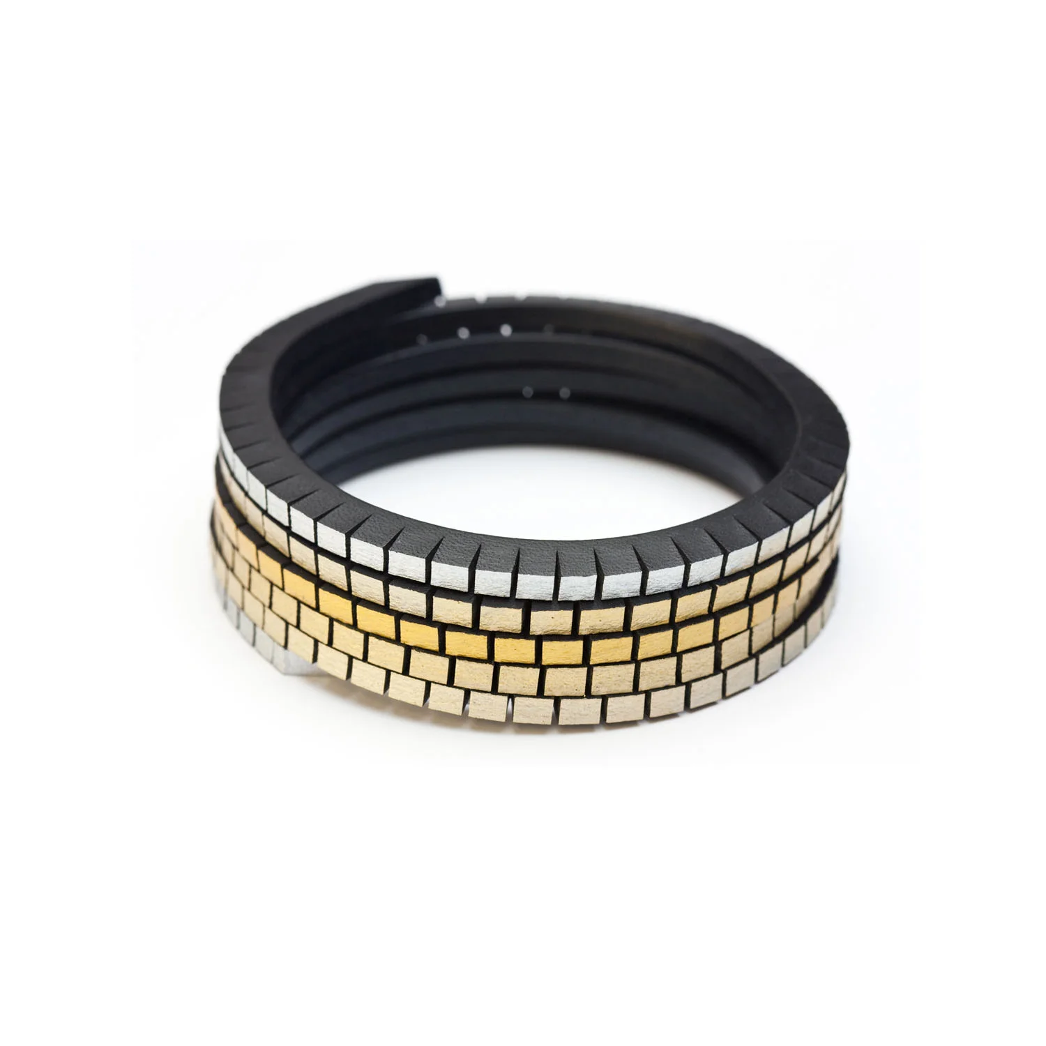 WOUND UP SLIM BRACELET - GOLD/SILVER