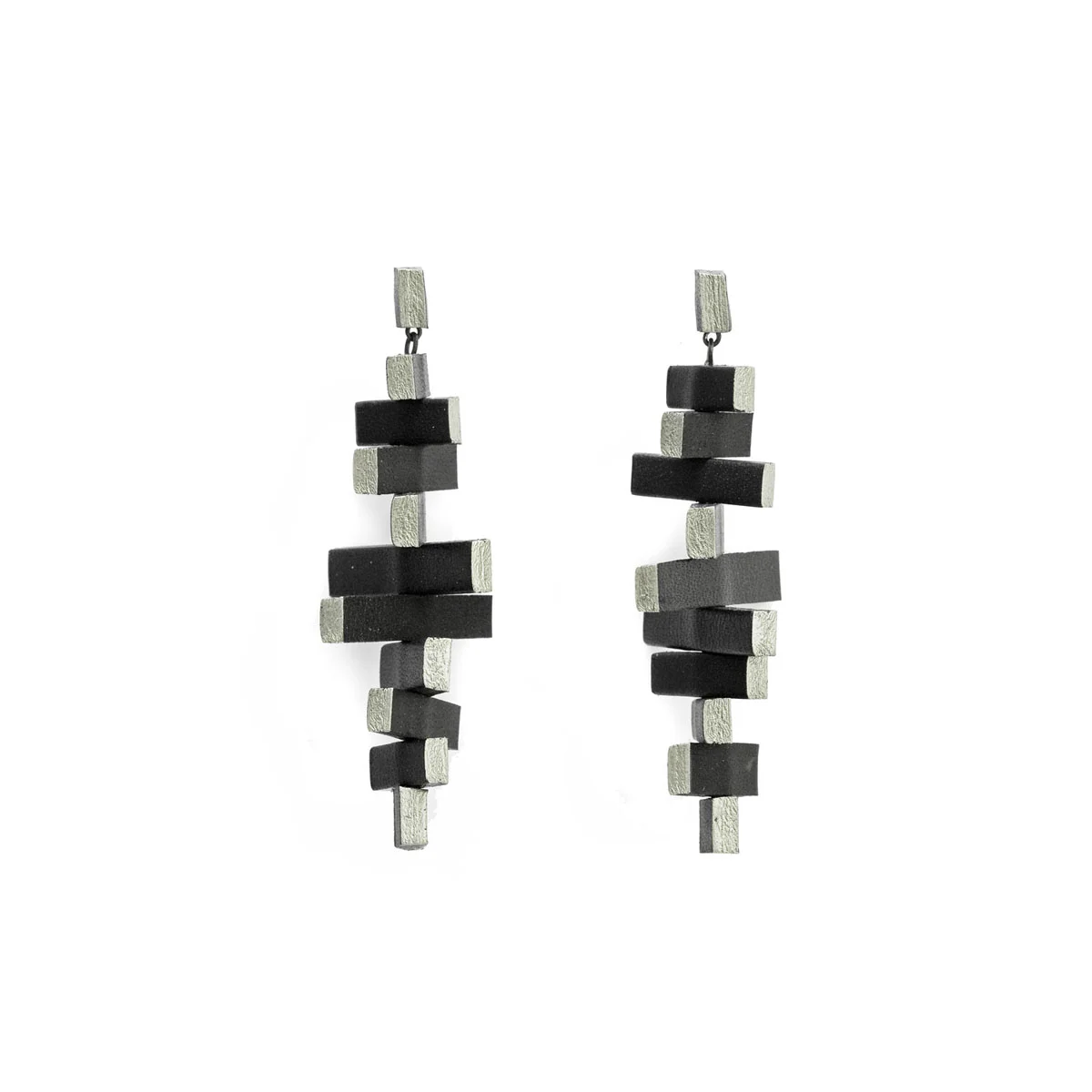 FESTIVAL EARRINGS - BLACK & SILVER