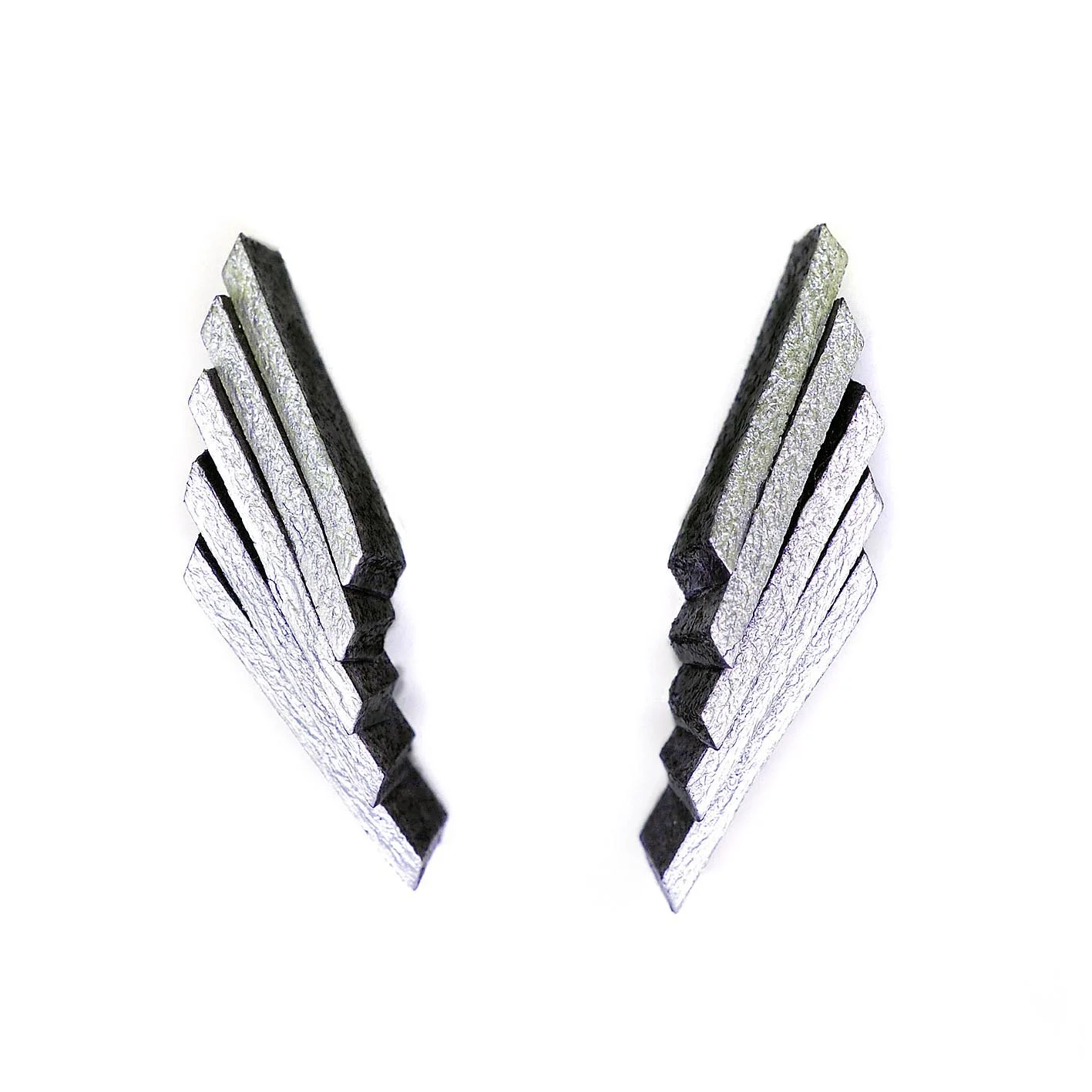 FLIGHT EARRINGS - BLACK & SILVER