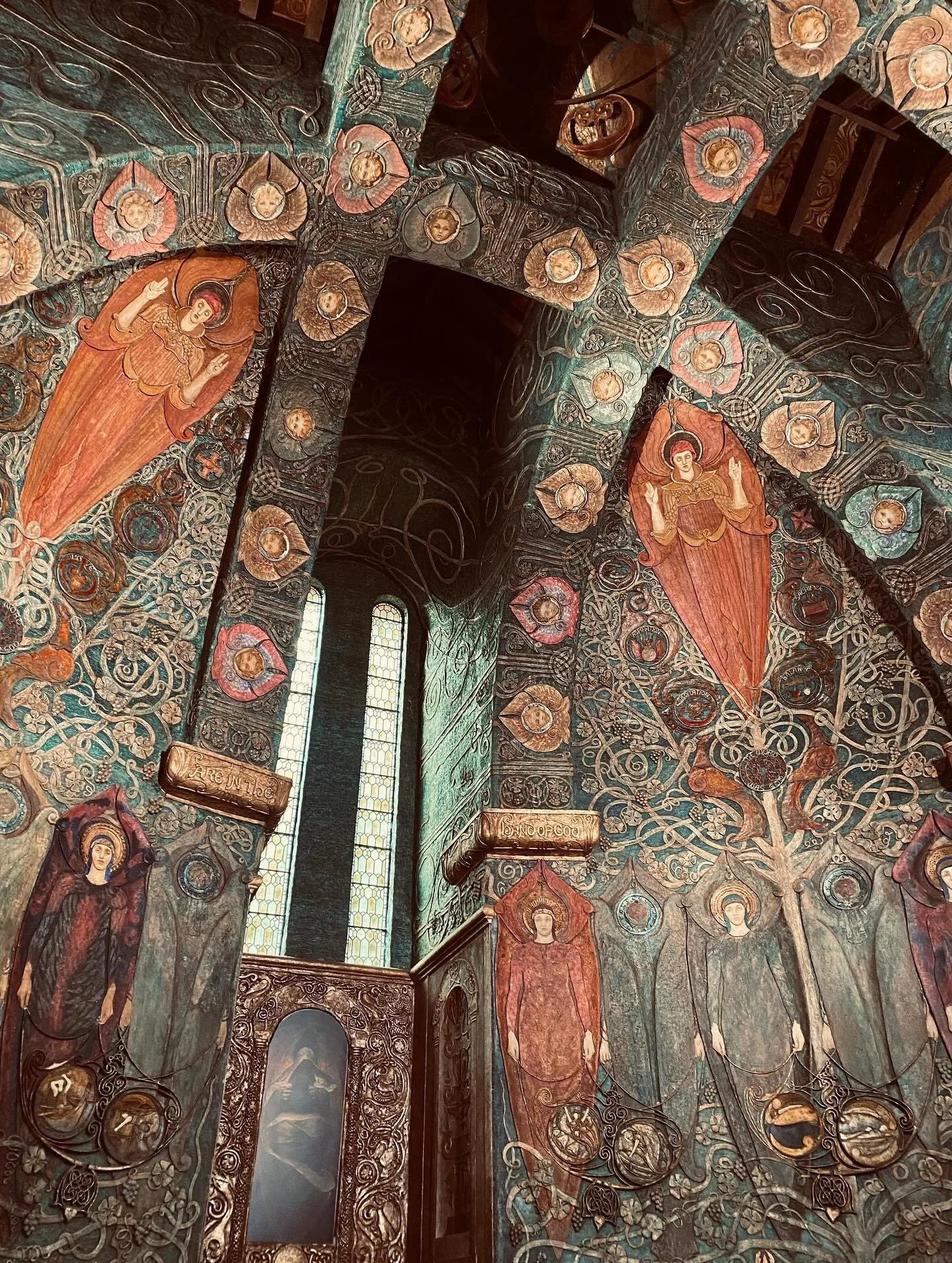 Mary Watts chapel @wattsgallery today. Built at the turn of the century, Art Nouveau but not as you know it!