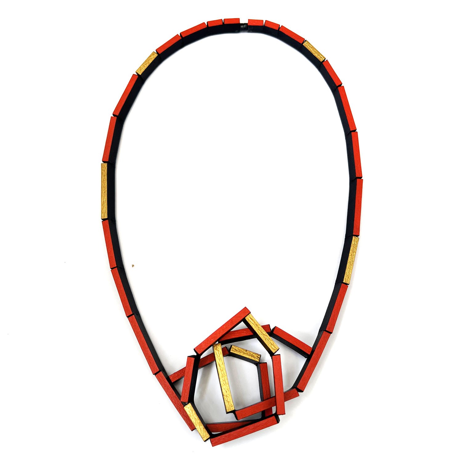KNOTTED NECKLACE - RED & GOLD