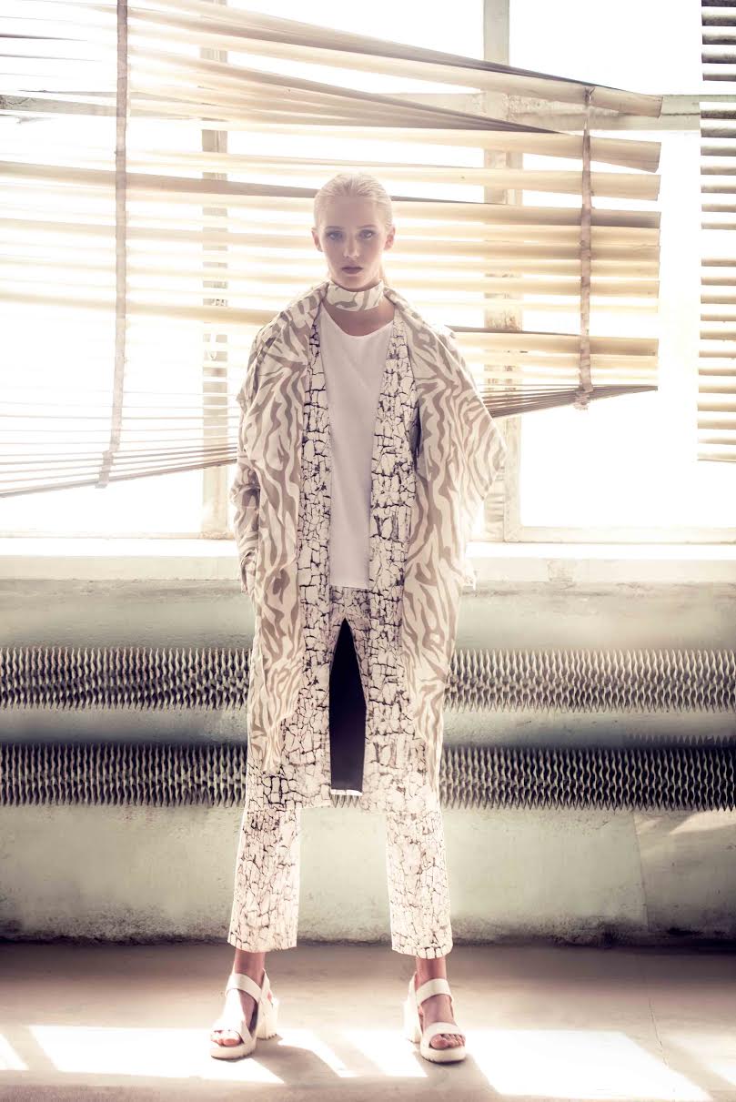 Choker and coat Aneta Poplawska; Jacket and trousers Wiola Ry; T-shirt and sandals H&M