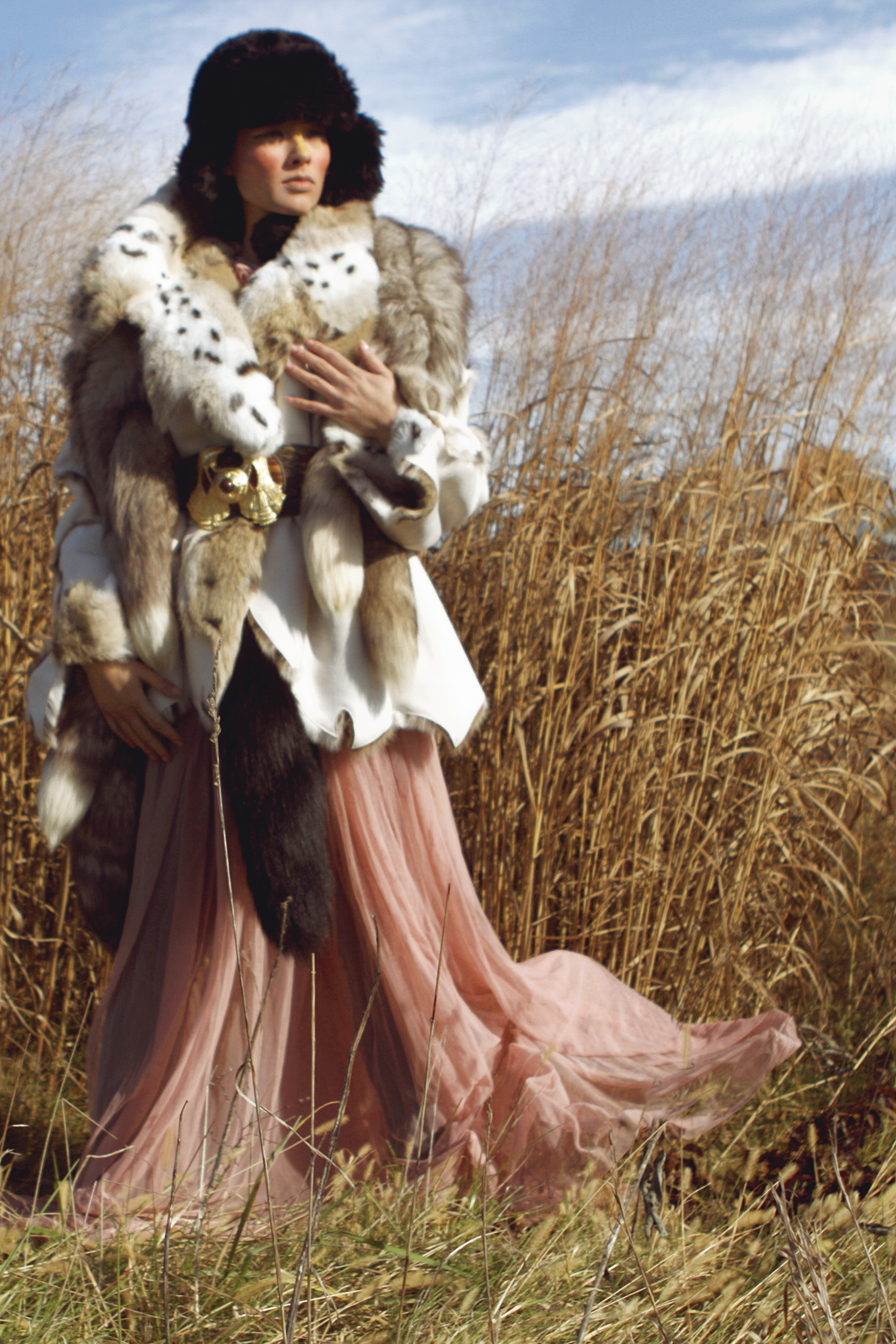 Fur coat by Regent Park, Fur by Teranchula, Gown by Shonney Designs, Fur hat by Ke Collection