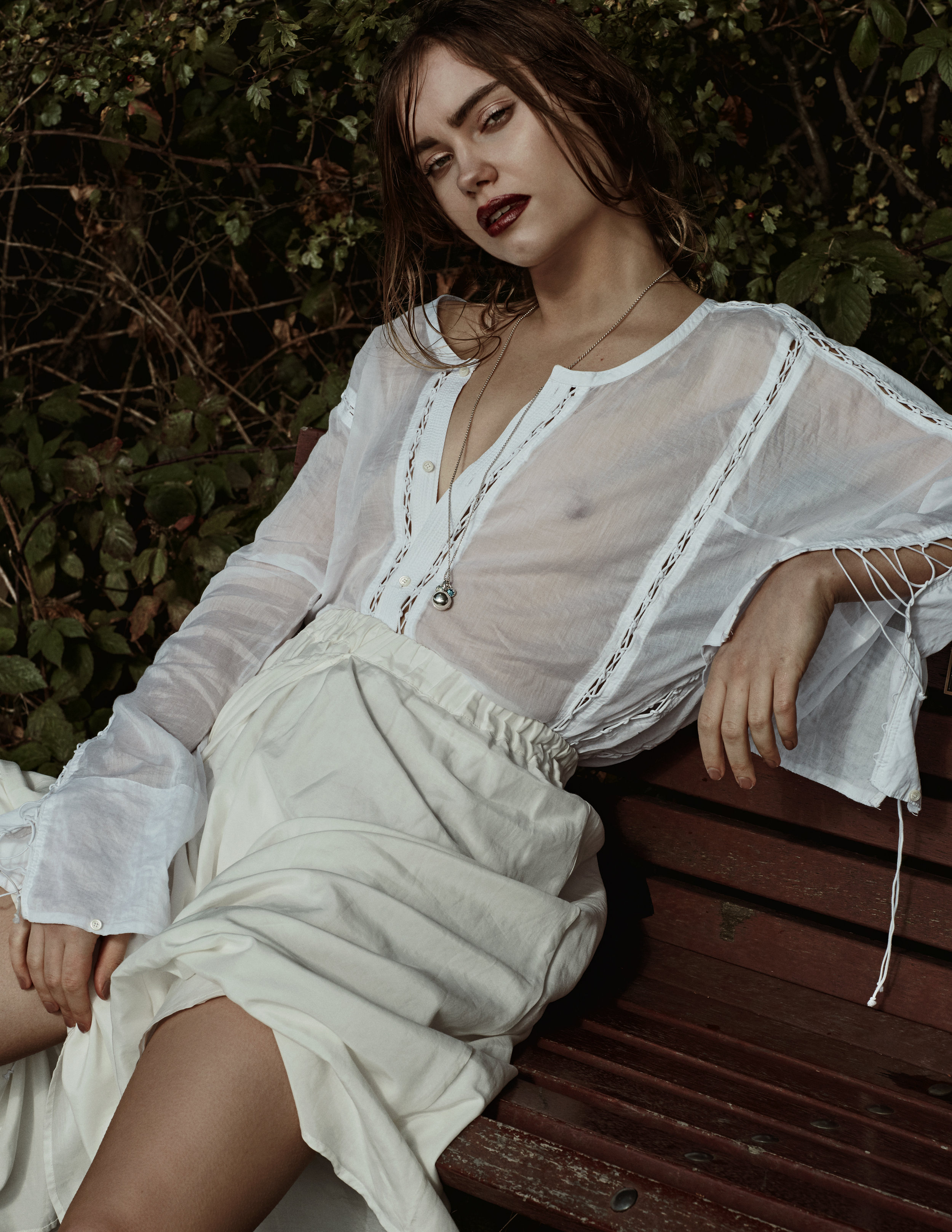 Top: Di Liborio; Skirt: Renli Su; Necklace: Dinny Hall
