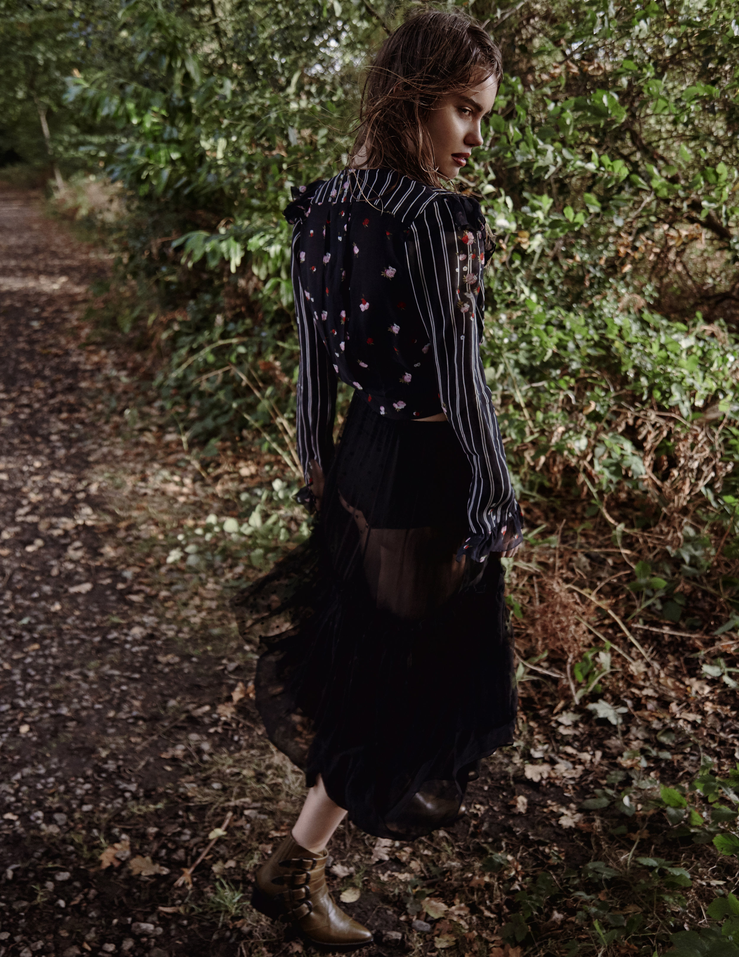 Shirt and skirt Preen Line; Briefs: Wolford; Shoes: Toga Pulla