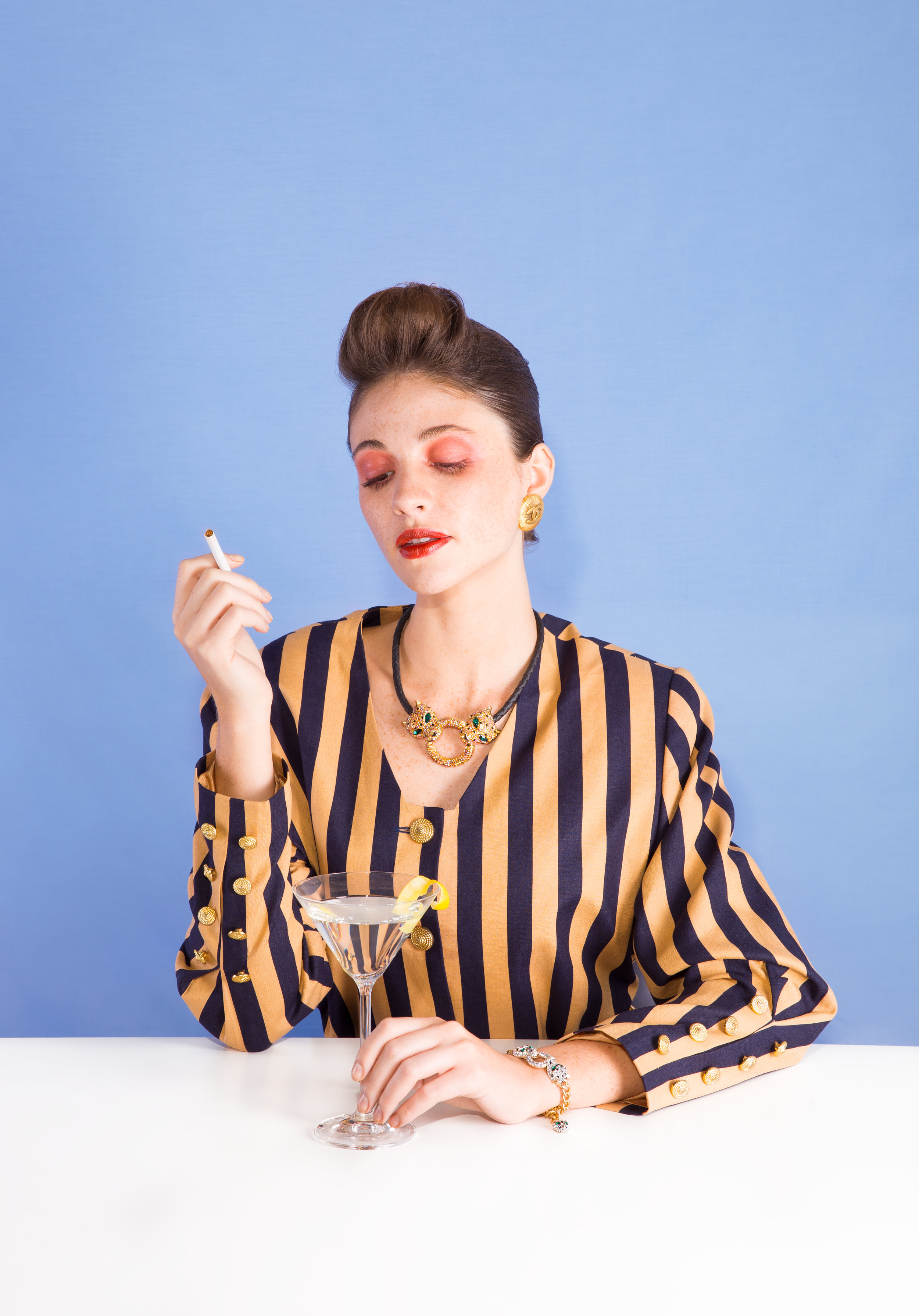 Jacket: Beyond Retro, Necklace and Bracelet: Butler & Wilson, Earrings: Vintage Chanel